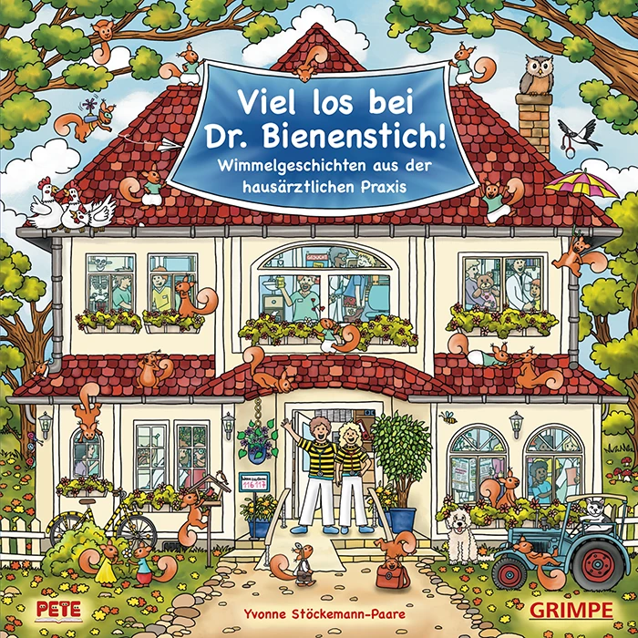 Cover des Wimmelbuchs Viel los bei Dr. Bienenstich! von Yvonne Stöckemann-Paare